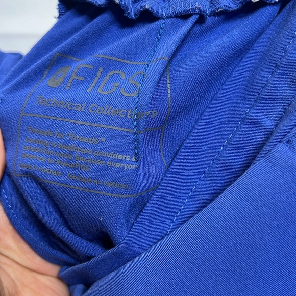 FIGS Blue Scrub Pants Bottoms Comfort Stretch 4 Pocket Size Small - Picture 10 of 11